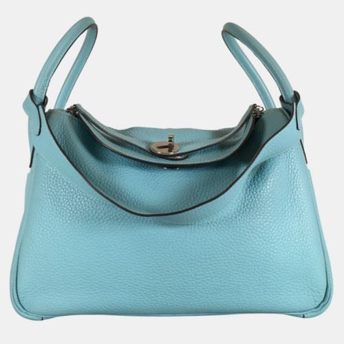 Hermes Blue Atoll Clemence Lindy 30 Handbag - Hermes - Modalova