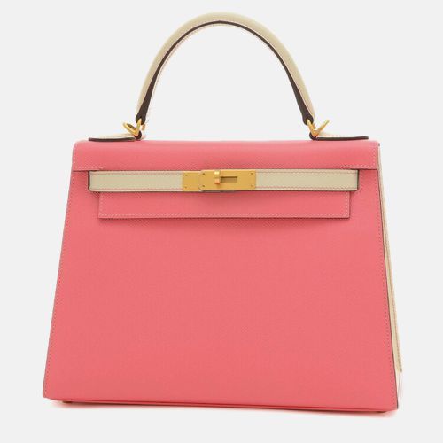 Hermes Ivory/Rose Azalee Epsom Leather Kelly 28 Tote Bag - Hermes - Modalova