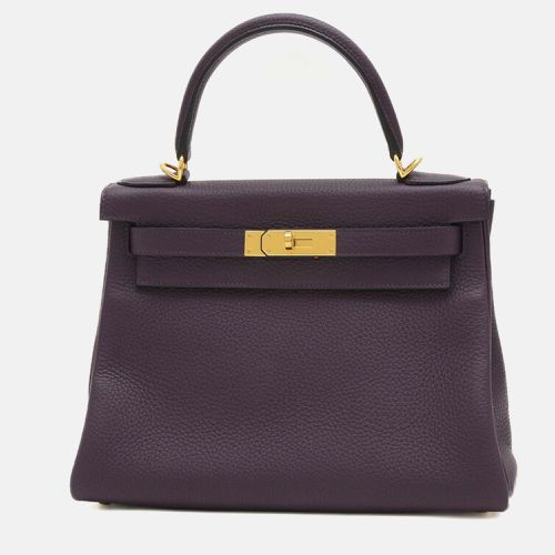 Hermes Raisin Taurillon Clemence Leather Kelly 28 Tote Bag - Hermes - Modalova