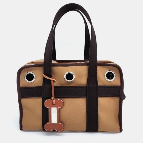 Hermes Beige/Brown Canvas Pet Carrying Bag - Hermes - Modalova