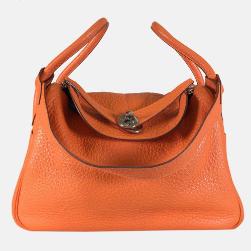 Hermes Orange Clemence Leather Lindy 30 Shoulder Bag - Hermes - Modalova