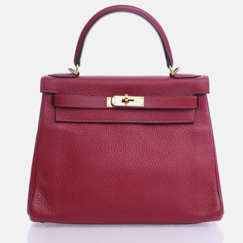 Hermes Rouge Grenat Togo Leather Kelly 28 Tote Bag - Hermes - Modalova