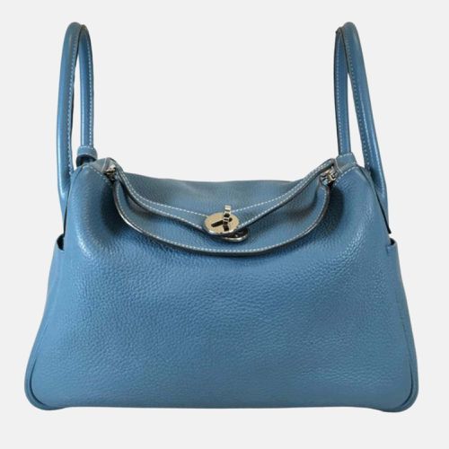 Hermes Blue Jean Clemence Leather Lindy 30 Shoulder Bag - Hermes - Modalova