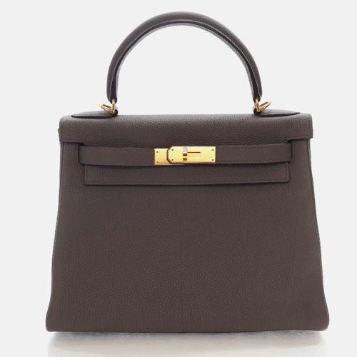 Hermes Gris Etain Togo Kelly 28 Handbag - Hermes - Modalova