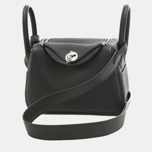 Hermes Black Taurillon Clemence Lindy Handbag - Hermes - Modalova