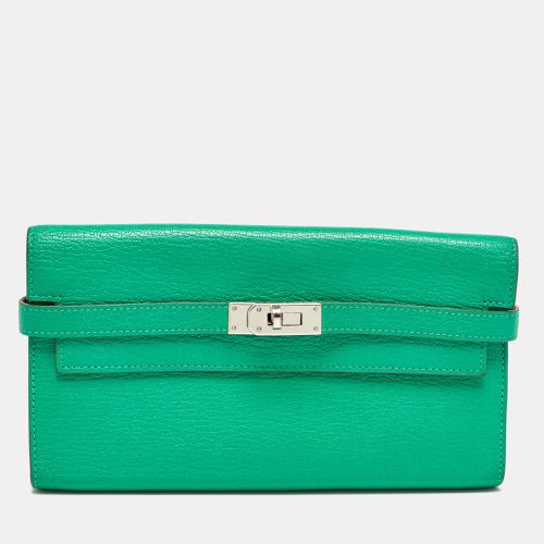 Hermes Menthe Chevre Mysore Leather Kelly Longue Wallet - Hermes - Modalova