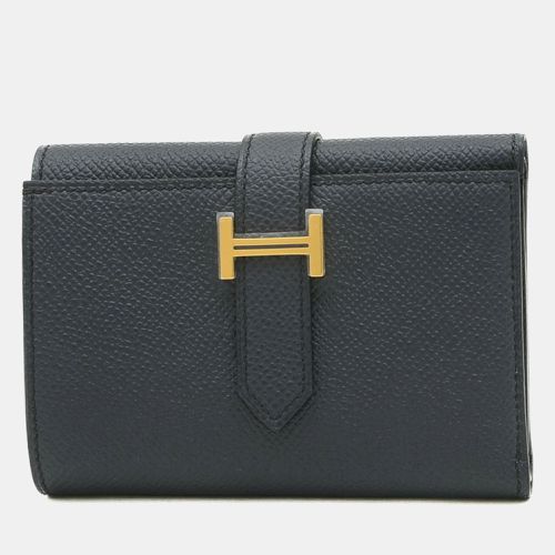 Hermes Blue Indigo Epson Bearn Combination Tri-fold Wallet - Hermes - Modalova