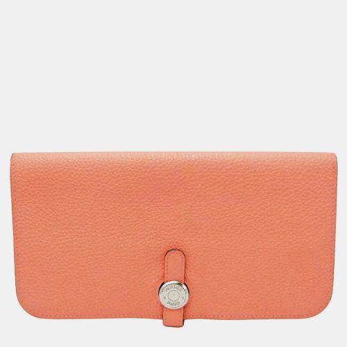 Hermes Orange Togo Leather Dogon GM Wallet - Hermes - Modalova