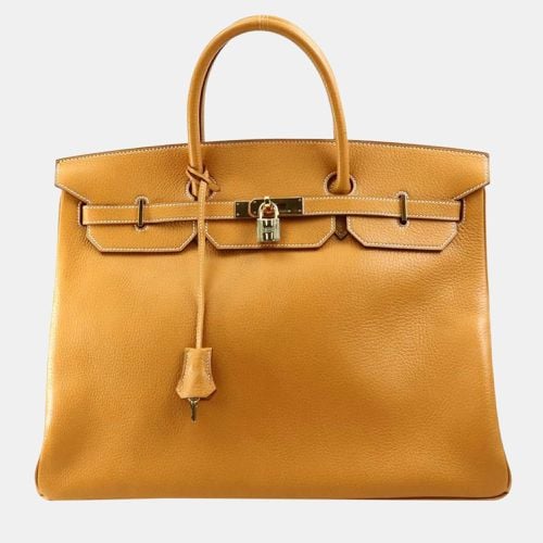 Hermes Handbag Birkin 40 Ardennes Natural Gold Unisex - Hermes - Modalova