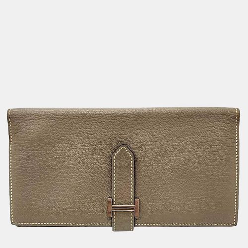 Hermes Etoupe Chevre Mysore Bearn Gusset Wallet - Hermes - Modalova