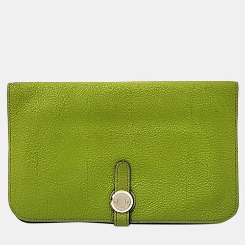 Hermes Vert Anis Togo Dogon Long Wallet - Hermes - Modalova