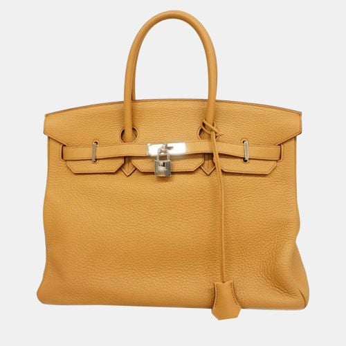 Hermes Handbag Birkin 35 Taurillon Clemence Tabac Camel Silver Hardware Ladies - Hermes - Modalova