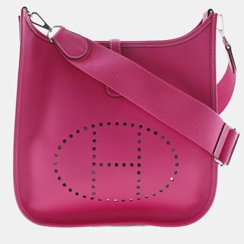 HERMES Evelyn 3PM Shoulder Bag Vaux Epson Rose Tyrian Made in France 2014 Pink/Silver Hardware R Crossbody Snap Button Ladies - Hermes - Modalova