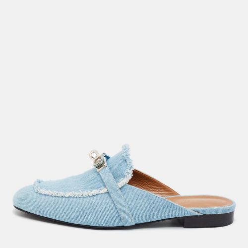 Oz Size 38 Denim Flat Mules - Hermes - Modalova