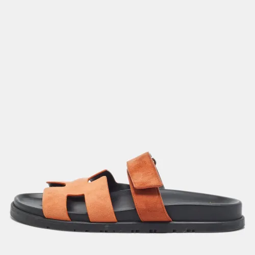 Chypre Size 39.5 Suede Flat Slides - Hermes - Modalova