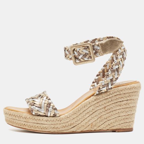 Hermes Woven Leather Sophia Wedge Sandals Size 41 - Hermes - Modalova