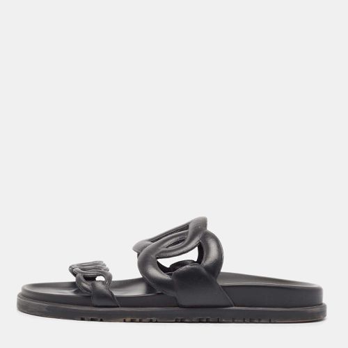 Hermes Black Leather Extra Sandals Size 38 - Hermes - Modalova