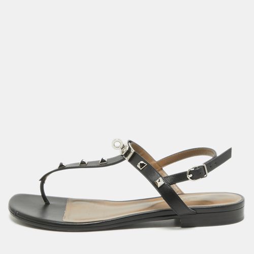 Hermes Black Leather Ankle Strap Sandals 37 - Hermes - Modalova