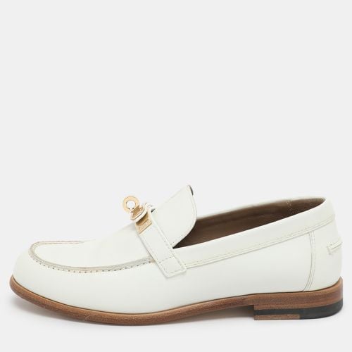 Hermes White Leather Destin Loafers Size 35 - Hermes - Modalova