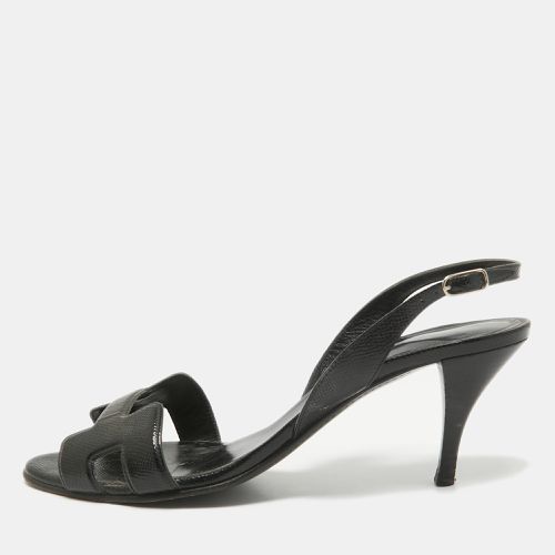 Hermes Black Leather Night Slingback Sandals Size 39 - Hermes - Modalova