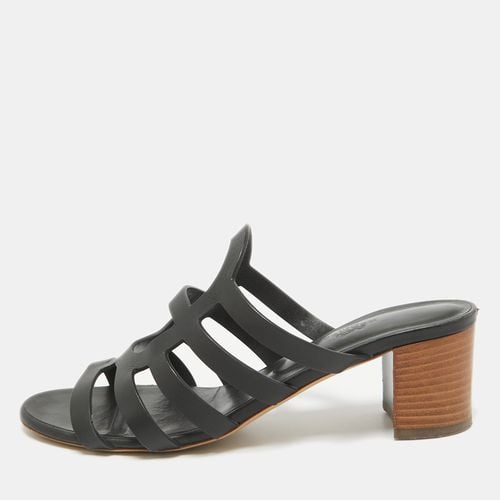 Hermes Black Leather Celena Slide Sandals Size 40 - Hermes - Modalova