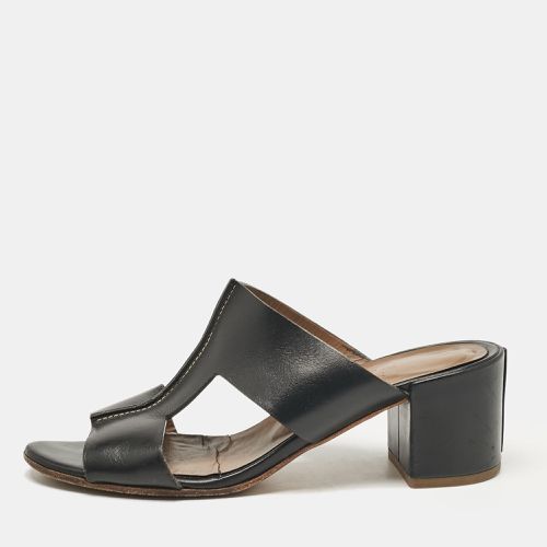 Hermes Black Leather Ostia Slide Sandals Size 36 - Hermes - Modalova