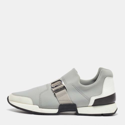 Hermes Light Grey Neoprene and Leather Slip On Sneakers Size 37 - Hermes - Modalova