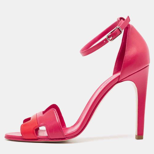 Hermes Pink/Red Leather Premiere Sandals Size 40 - Hermes - Modalova