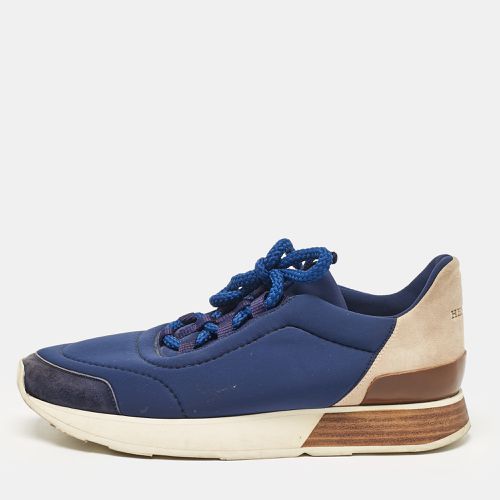 Hermes Blue Neoprene and Suede Miles Lace Up Sneakers Size 38 - Hermes - Modalova