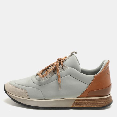 Hermes Grey Leather and Neoprene Miles Lace Up Sneakers Size 38 - Hermes - Modalova