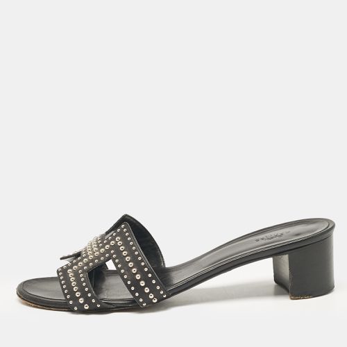 Hermes Black Studded Leather Oasis Sandals Size 40 - Hermes - Modalova