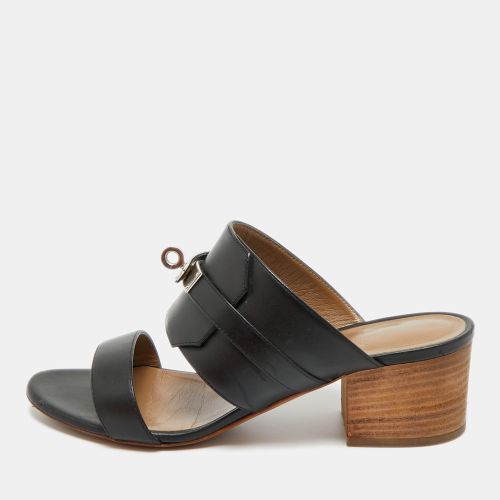 Hermes Ovation Size 36.5 Black Leather Slide Sandals - Hermes - Modalova