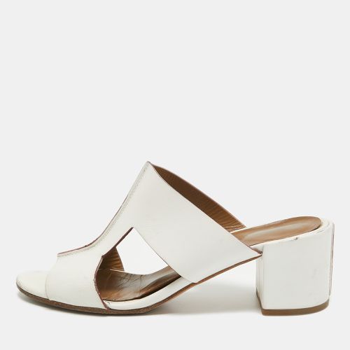 Hermes White Leather Ostia Sandals Size 36.5 - Hermes - Modalova