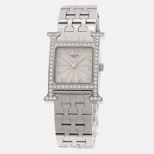 Hermes Ivory Stainless Steel Heure H Quartz Women's Wristwatch 21 mm - Hermes - Modalova