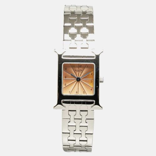 Hermes Pink Stainless Steel Heure H Quartz Women's Wristwatch 21 mm - Hermes - Modalova