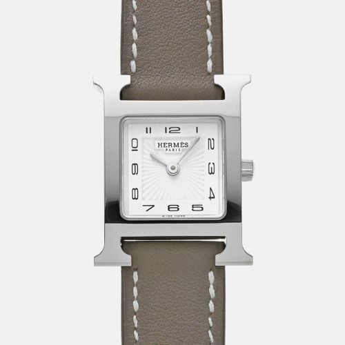 Hermes White Stainless Steel Heure H Quartz Women's Wristwatch 30 mm - Hermes - Modalova