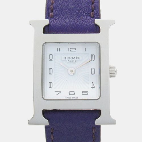 Hermes White Stainless Steel Heure H HH1.210 Quartz Women's Wristwatch 21 mm - Hermes - Modalova