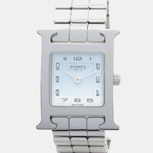 Hermes White Stainless Steel Heure H HH1.210 Quartz Women's Wristwatch 21 mm - Hermes - Modalova