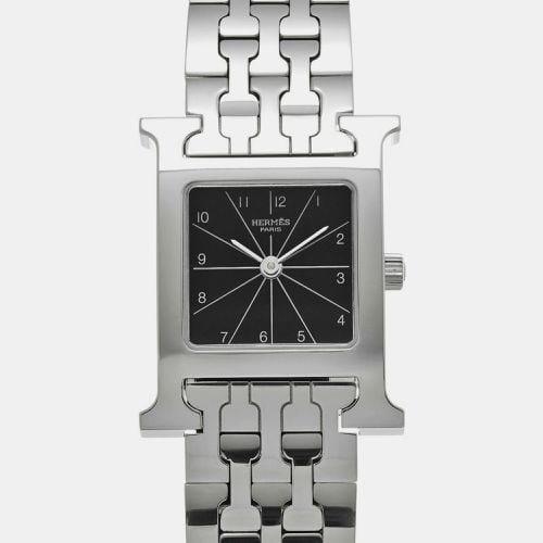 Hermes Black Stainless Steel H Collection HH1.210 Quartz Women's Wristwatch 21 mm - Hermes - Modalova