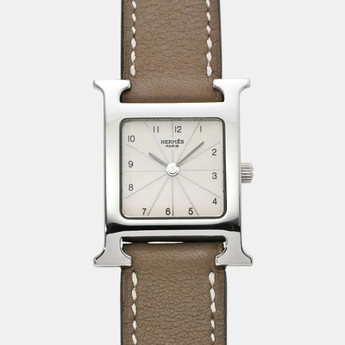 Hermes Ivory Stainless Steel Heure H HH1.210 Quartz Women's Wristwatch 21 mm - Hermes - Modalova