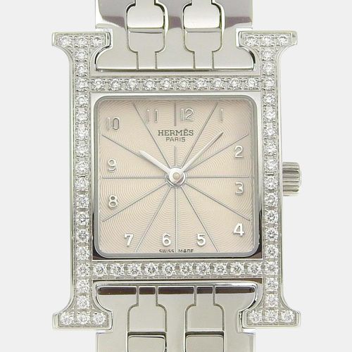 Hermes Silver Stainless Steel Heure H HH1.230 Quartz Women's Wristwatch 21 mm - Hermes - Modalova