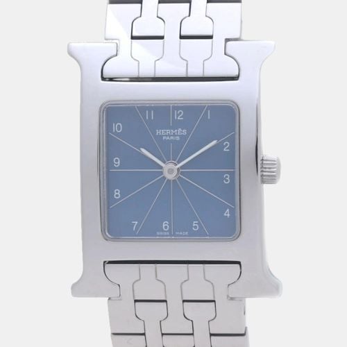 Hermes Blue Stainless Steel Heure H HH1.210 Quartz Women's Wristwatch 21 mm - Hermes - Modalova