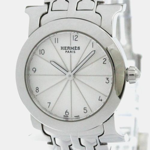 Hermes Silver Stainless Steel Heure H Quartz Women's Wristwatch 25 mm - Hermes - Modalova