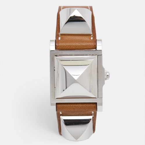 Hermes Silver Stainless Steel Leather Medor W028321WW00 Women's Wristwatch 23 mm - Hermes - Modalova