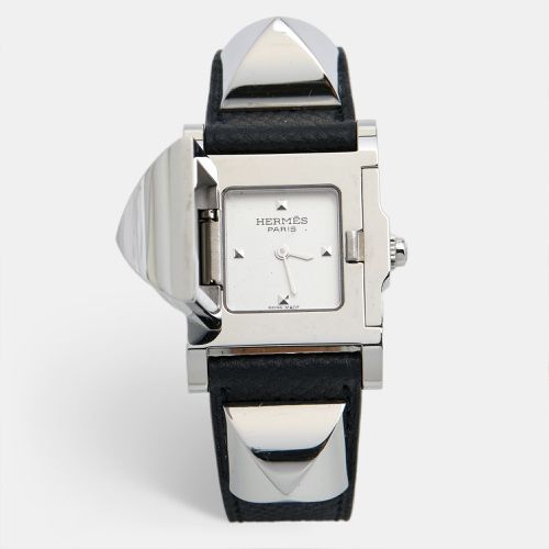 Hermes Silver Stainless Steel Leather Medor W028322WW00 Women's Wristwatch 23 mm - Hermes - Modalova