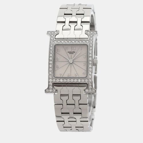 Hermes Ivory Stainless Steel Heure H HH1.230 Quartz Women's Wristwatch 21 mm - Hermes - Modalova