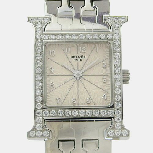 Hermes Silver Stainless Steel Heure H Quartz Women's Wristwatch 21 mm - Hermes - Modalova