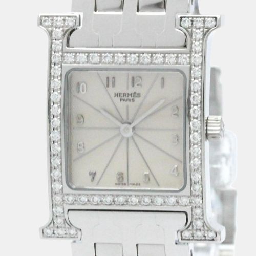 Hermes Silver Stainless Steel Heure H HH1.230 Quartz Women's Wristwatch 21 mm - Hermes - Modalova