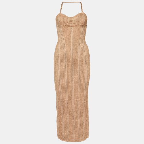 Rose Gold Knit Midi Dress XS - Herve Leger - Modalova