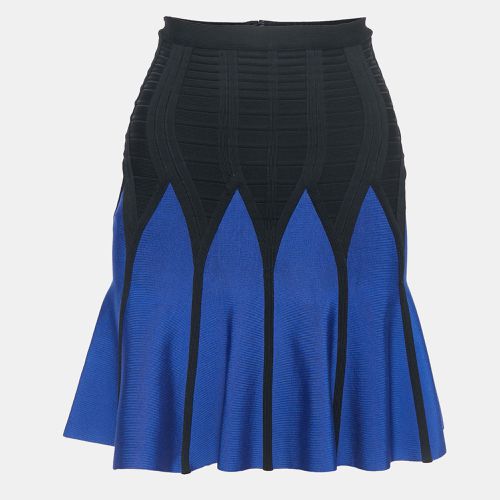 Herve Leger Black/Blue Knit Flared Mini Skirt S - Herve Leger - Modalova